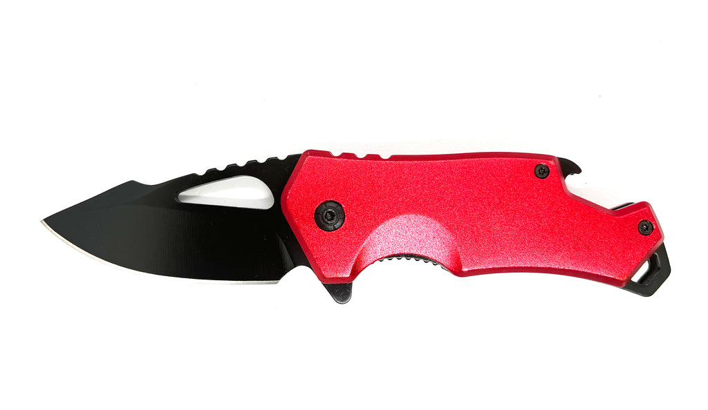 DROP POINT RED FOLDING  With  BEER BOTTLE OPENER