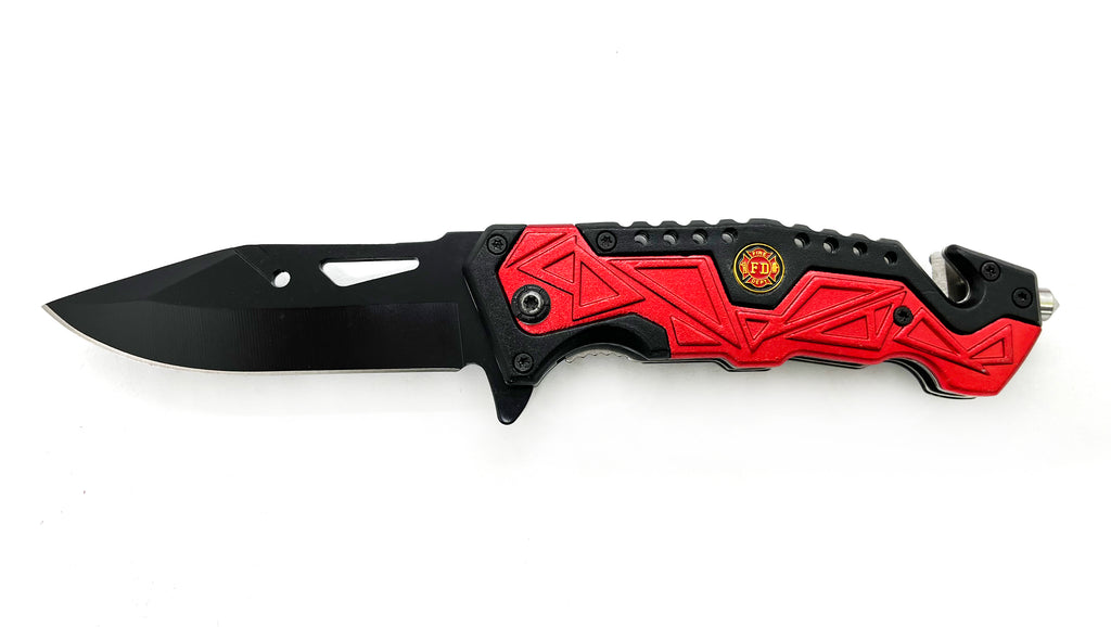 Tiger-USA Spring Assisted Drop Point RED