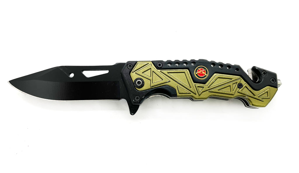 Tiger-USA Spring Assisted Drop Point GREEN