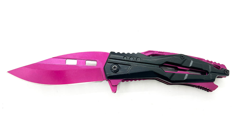 Tiger Usa® Spring Assisted Knife - DARK PINK