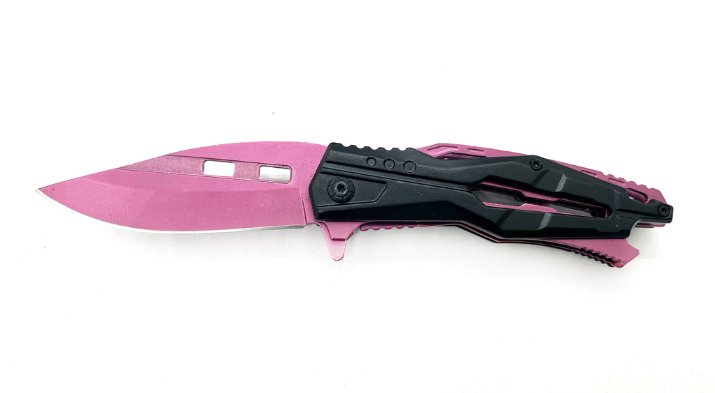 Tiger Usa® Spring Assisted Knife - LIGHT  PINK