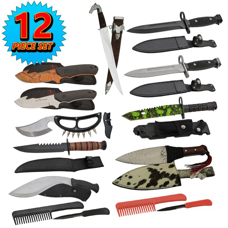 SUPER SET Assorted Daggers/Fixed Blades, , Panther Trading Company- Panther Wholesale
