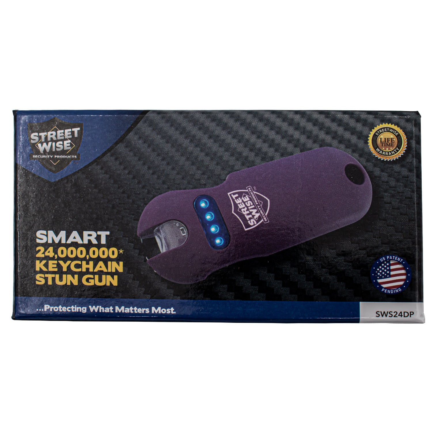 24 Mill SMART Keychain Stun Gun Dark Purple Panther Wholesale