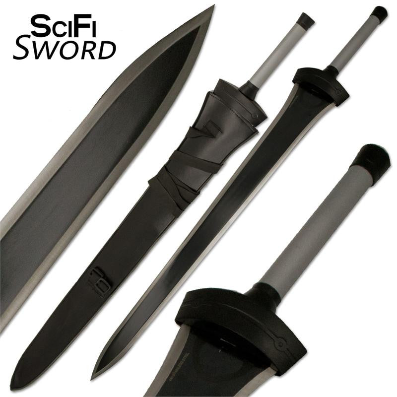 Sci-Fi Precipice Knights Medieval Sword with Leather Sheath, , Panther Trading Company- Panther Wholesale