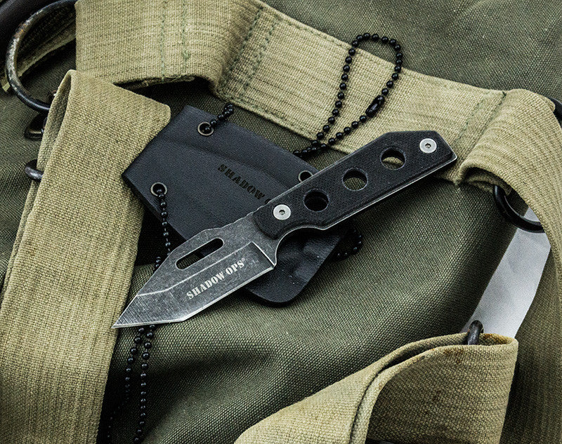 Shadow Ops Neck Knife With Ball Chain and Sheath, , Panther Trading Company- Panther Wholesale