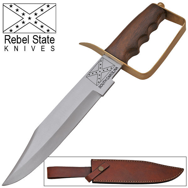 South Carolina Strong States Red Deer Bowie Knife Wooden Handle, , Panther Trading Company- Panther Wholesale