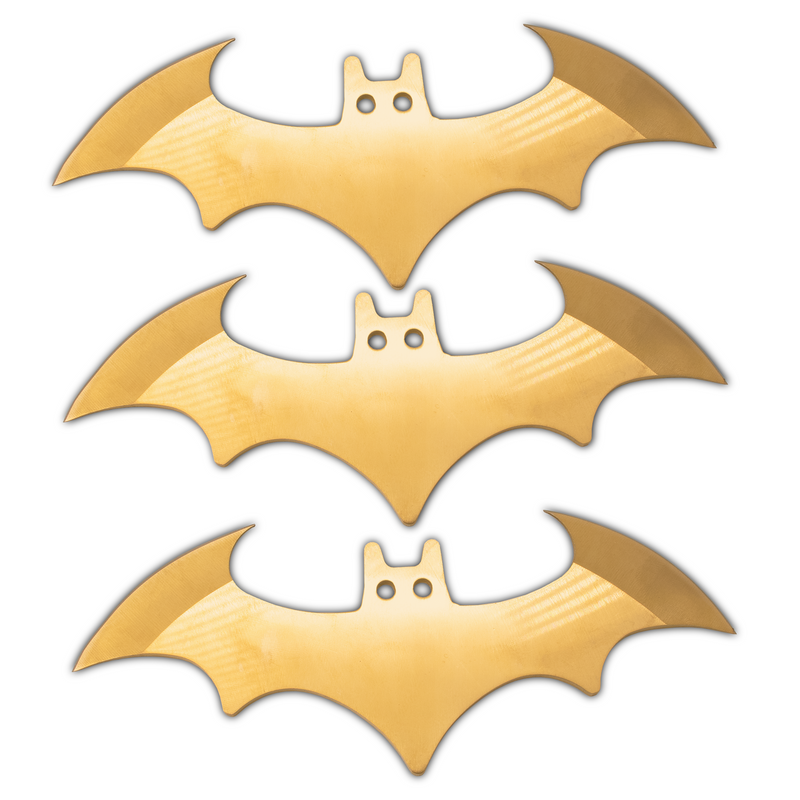3 pc Bat Throwing Knife w/case (GOLD)