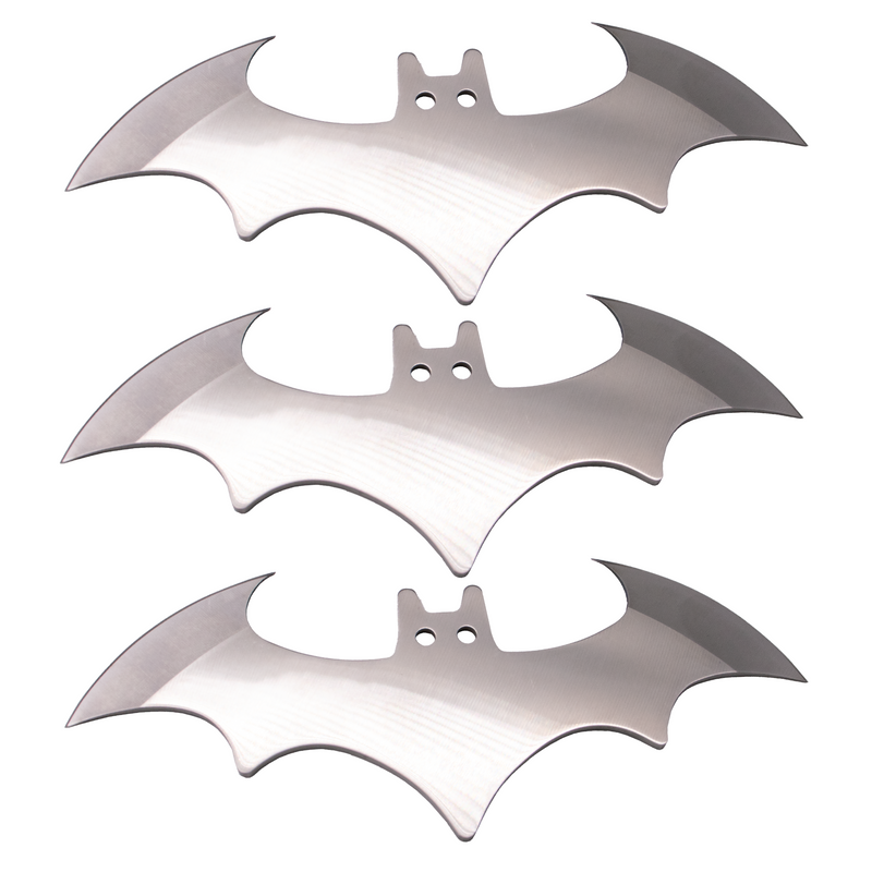 3 pc Bat Throwing Knife w/case (SILVER)