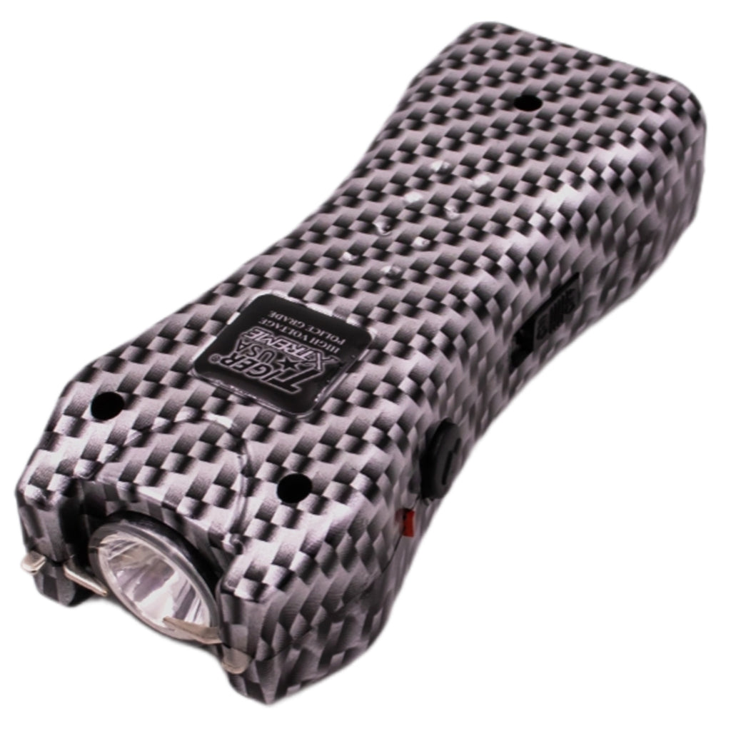 125 Million Mighty Warrior Stun Gun with 200 Lumens Flashlight (Carbon Fiber)