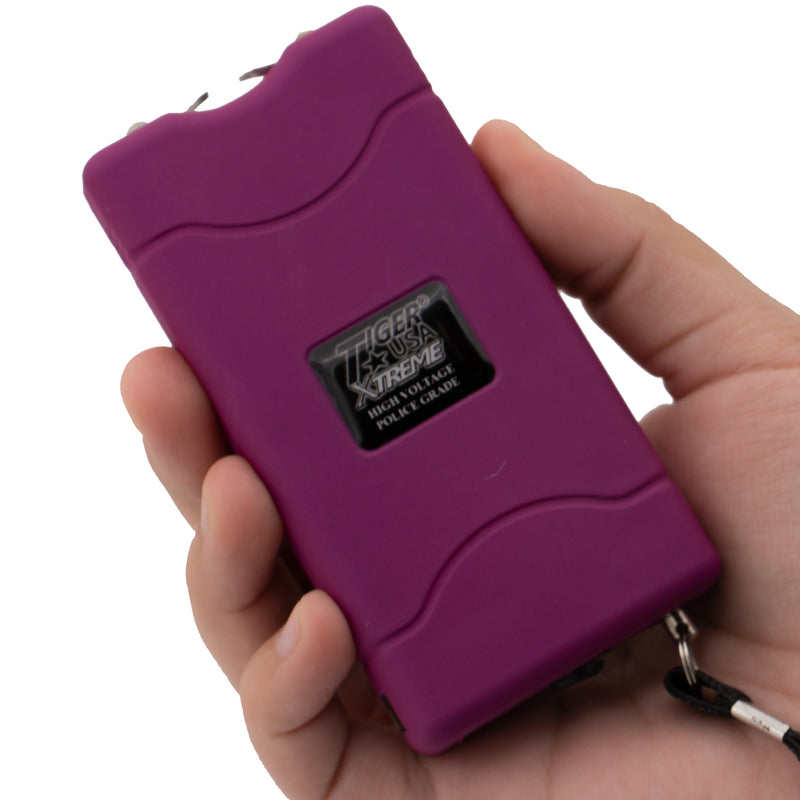 96 Mill Dark Purple Rechargeable Stun Gun & Flash Light