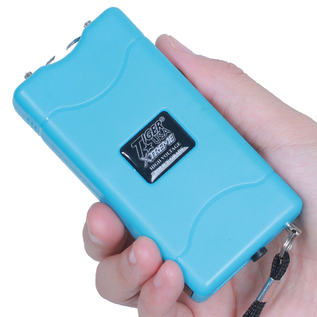 96 Mill Light Blue Rechargeable Stun Gun & Flash Light