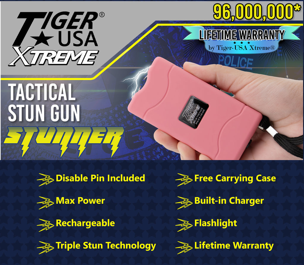 96 Mill Pink Rechargeable Stun Gun & Flash Light