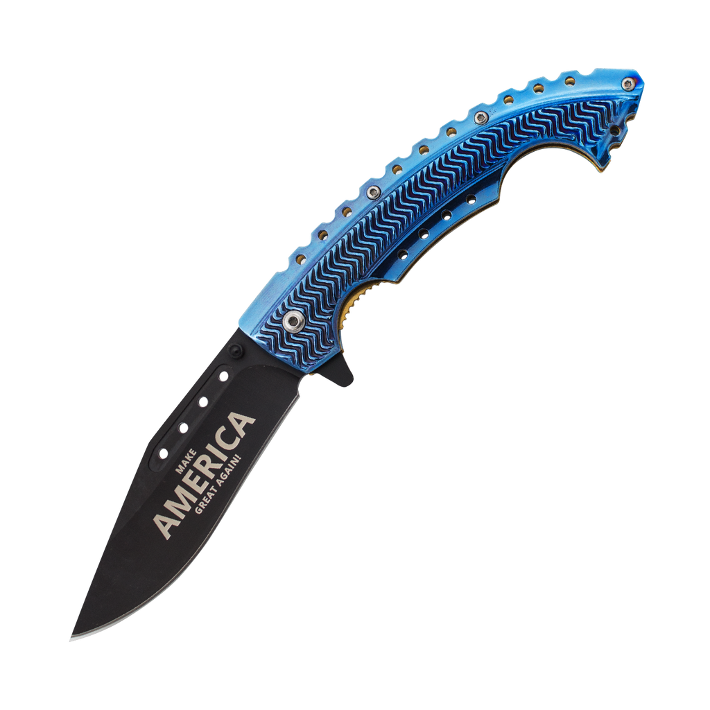 TRUMP Blue Strike Spring Action Knife