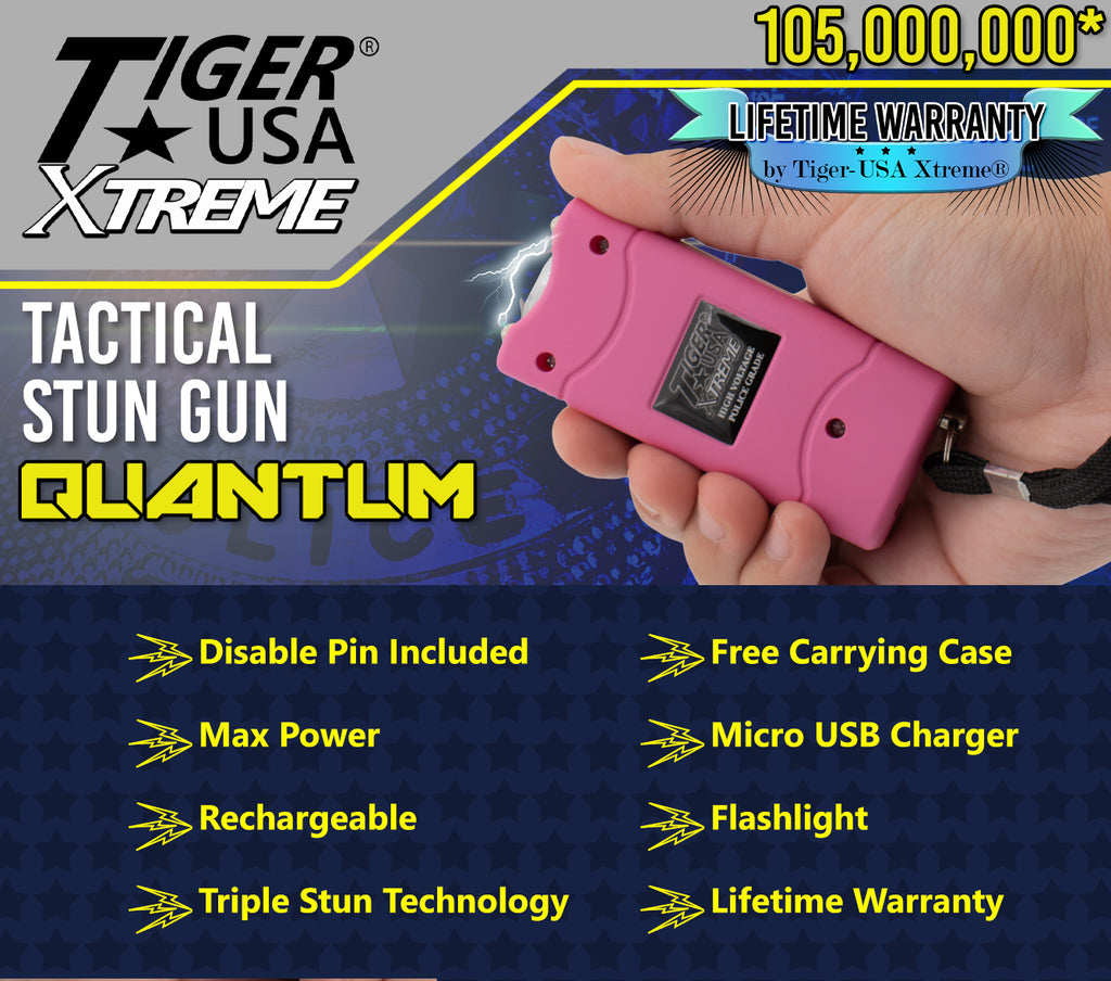Pink Small Quantum Tiger USA Xtreme Stun Gun 96V