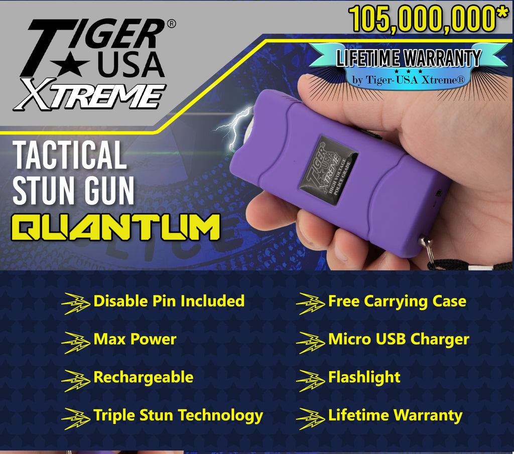 Purple Small Quantum Tiger USA Xtreme Stun Gun 96V