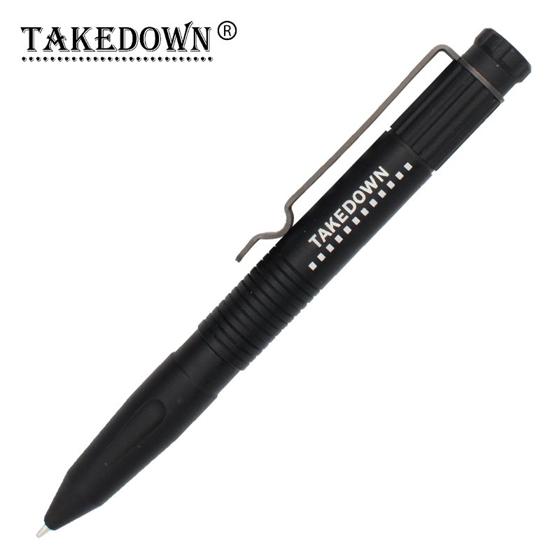 6.5 Inch Takedown Tactical Pen- Black W/ Flat Tip, , Panther Trading Company- Panther Wholesale