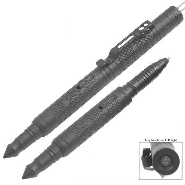 Takedown Tactical Pen - Grey W/ LED Flashlight, , Panther Trading Company- Panther Wholesale