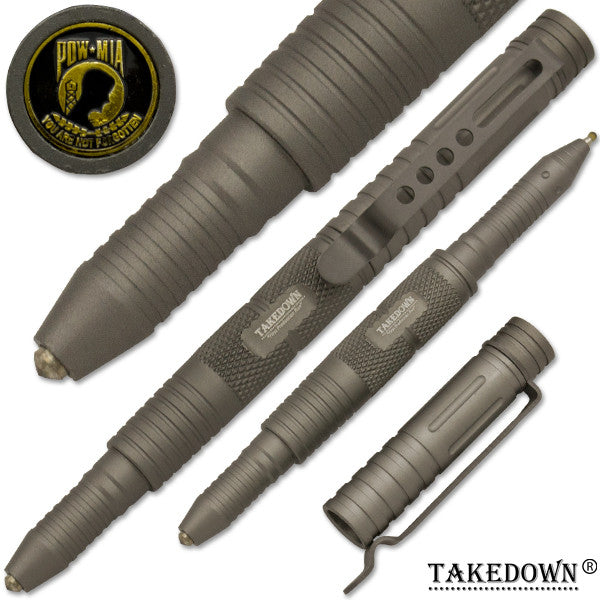 POW-MIA Tactical Public Safety Tool & Pen Survival Tip Pen Grey, , Panther Trading Company- Panther Wholesale