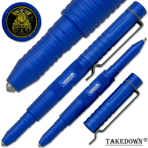 Police & Law Enforcement Tactical Self-Defense Tool & Pen Blue, , Panther Trading Company- Panther Wholesale