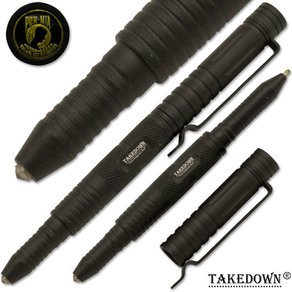 POW-MIA Tactical Public Safety Pen With Window Breaker Black, , Panther Trading Company- Panther Wholesale