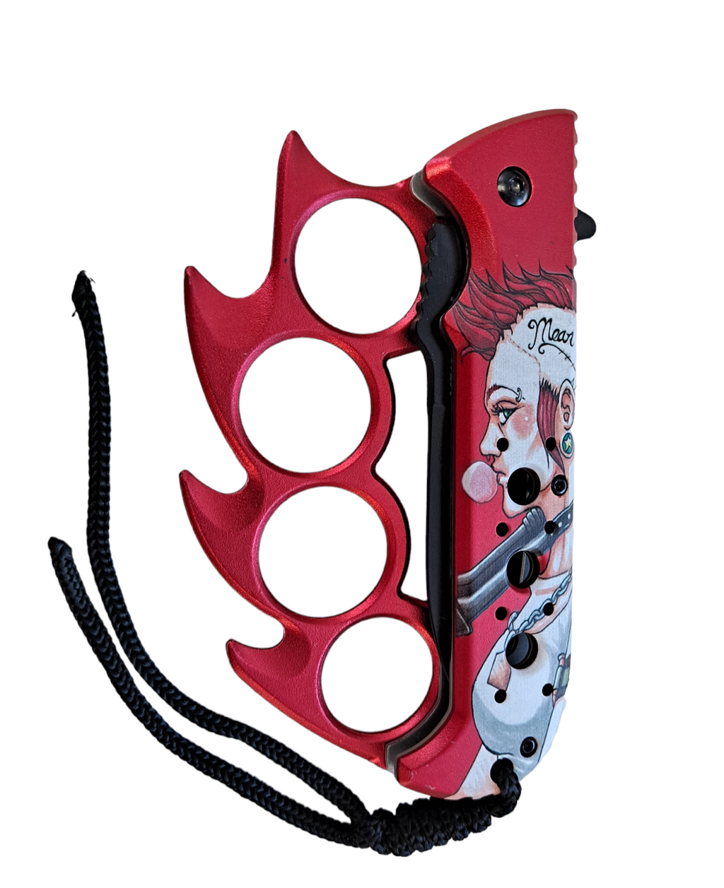 Elite Claw Spring Assisted Trench Knife with Paracord RED MEAN BITCH