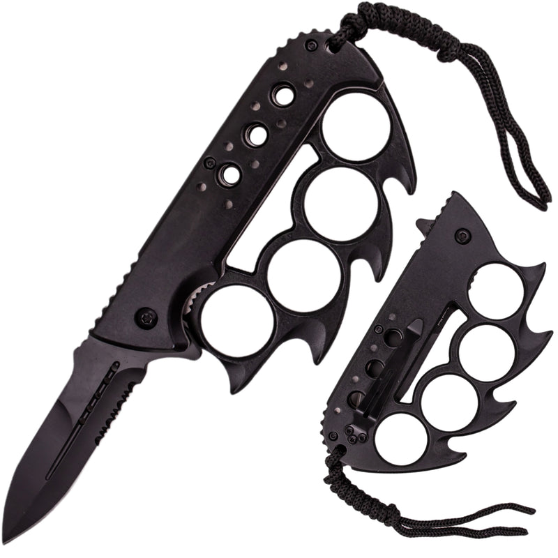 8.25 Inch Elite Claw Spring Assisted Trench Knife with Paracord