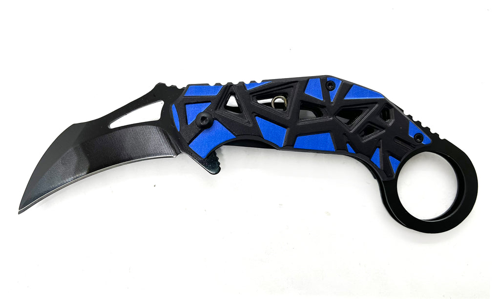 Tiger USA Spring Assisted Knife Karambit  Blue