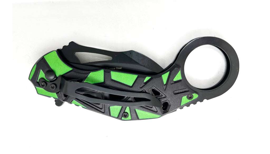 Tiger USA Spring Assisted Knife Karambit  Green