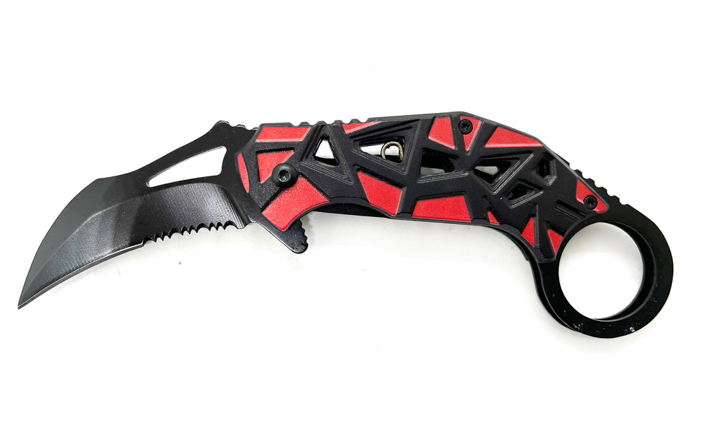 Tiger USA Spring Assisted Knife Karambit  Red