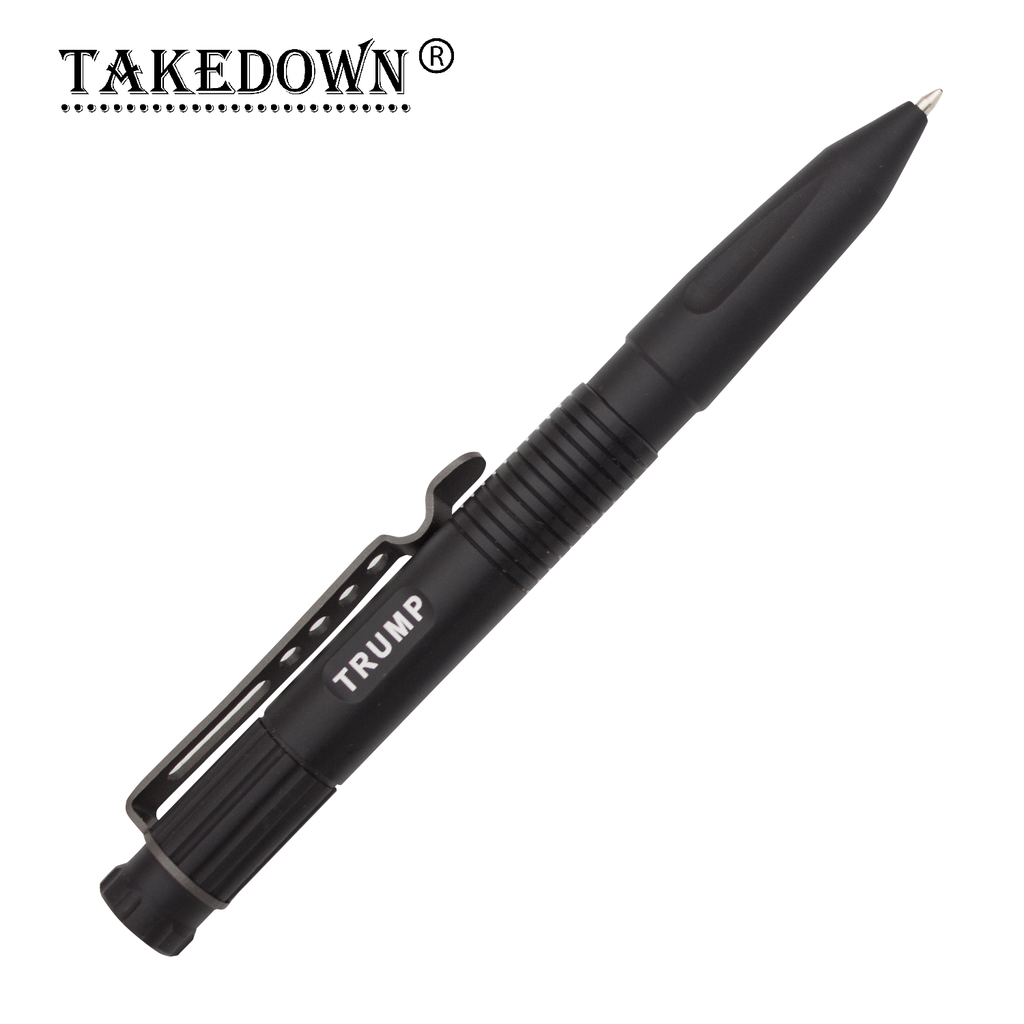 TRUMP 6.5 Inch Takedown Tactical Pen - Black w/ Flat Tip