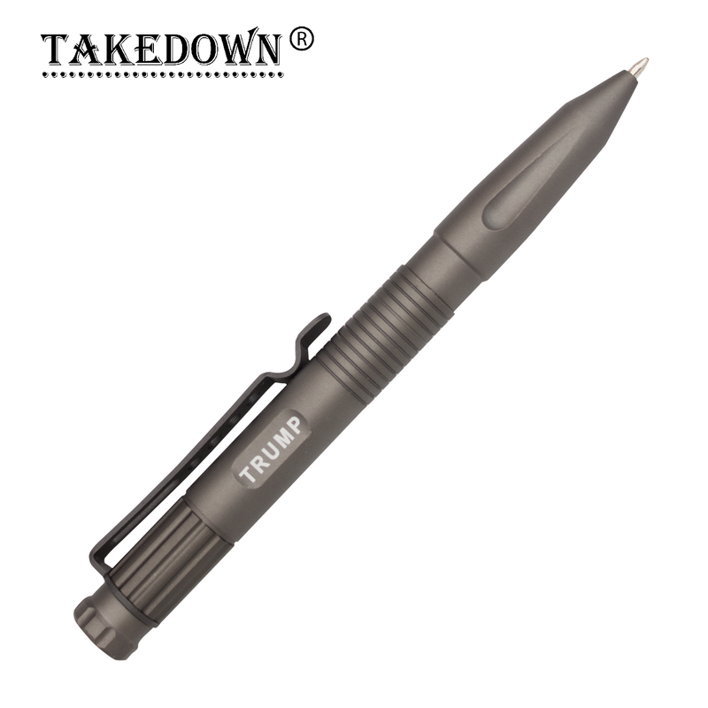 TRUMP 6.5 Inch Takedown Tactical Pen - Gray w/ Flat Tip