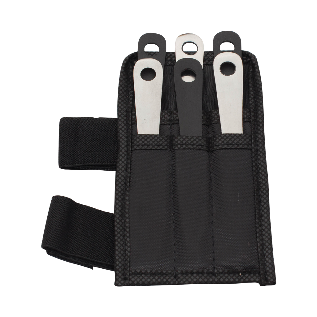 6 PC 4.5 Inch Mini Throwing Knives W/ Wrist Carrying Case, , Panther Trading Company- Panther Wholesale