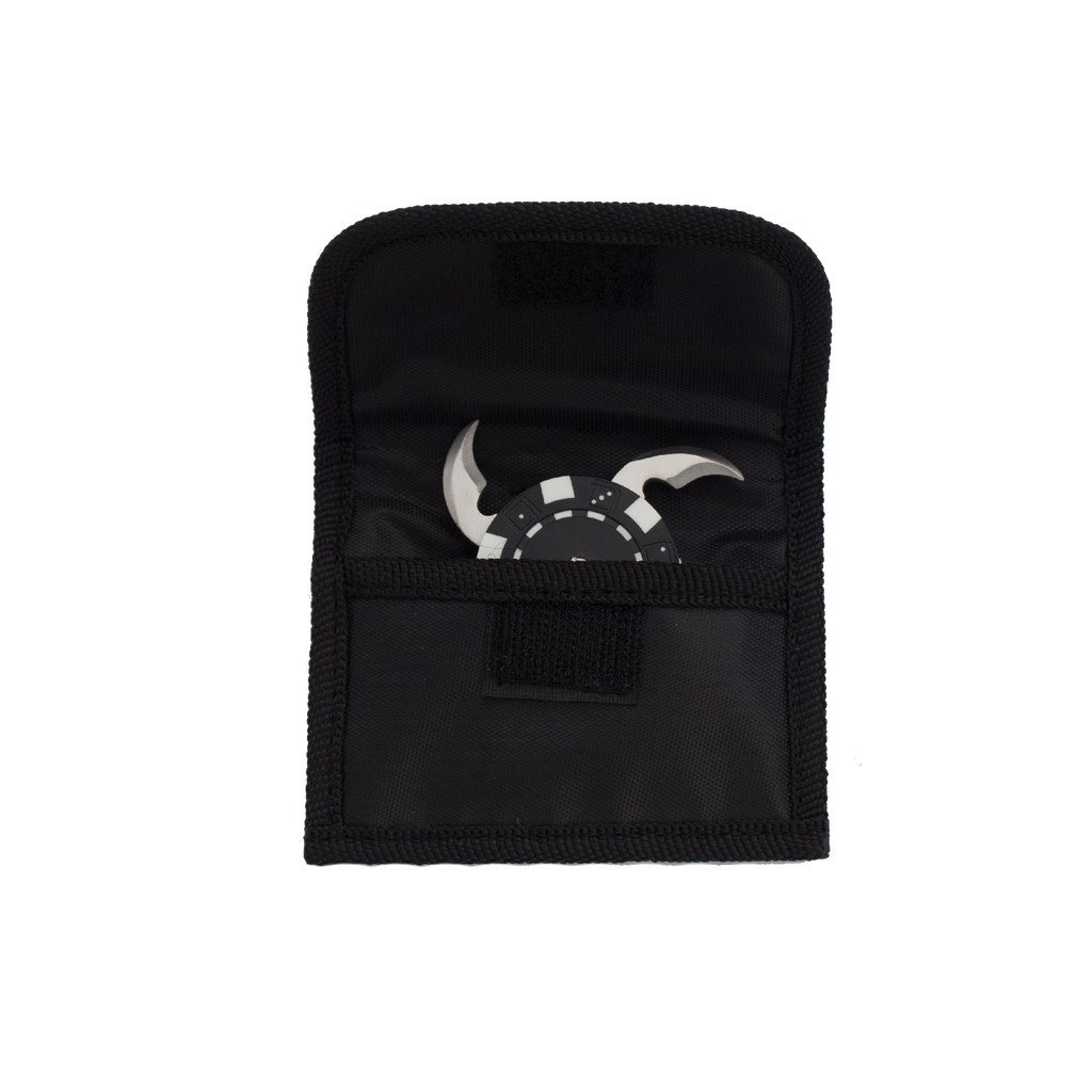 3 Inch Casino Poker Chip Throwing Star- Black- With Case, , Panther Trading Company- Panther Wholesale