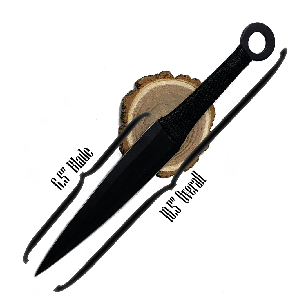 10.5 Inch Throwing Knife Set (Set of 6) - All Black
