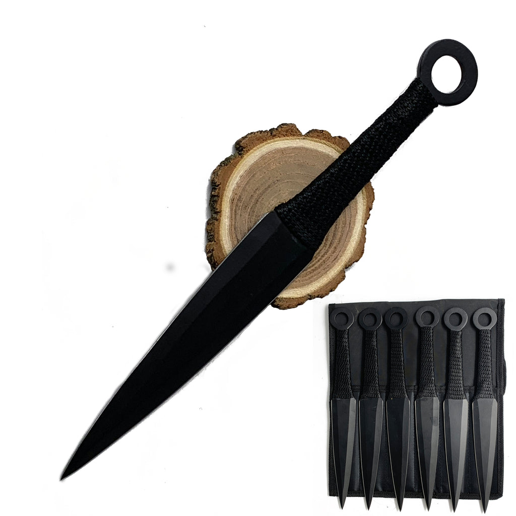 10.5 Inch Throwing Knife Set (Set of 6) - All Black