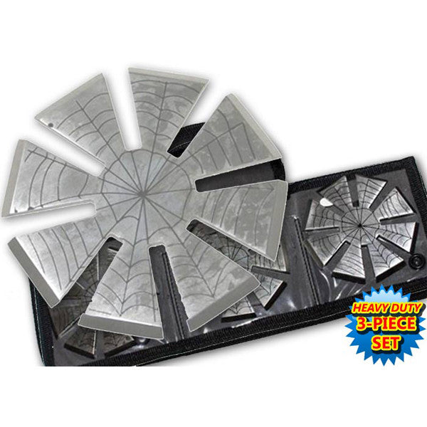 3 Inch Spider Web Throwing Stars - Silver, , Panther Trading Company- Panther Wholesale