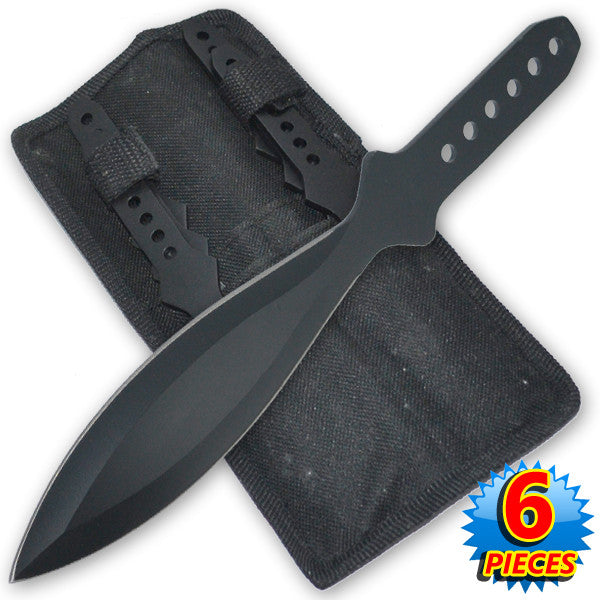 11 Inch 6.4 Oz Black &#34;Tiger Thrower&#34; Throwing Knives (Set of 6), , Panther Trading Company- Panther Wholesale