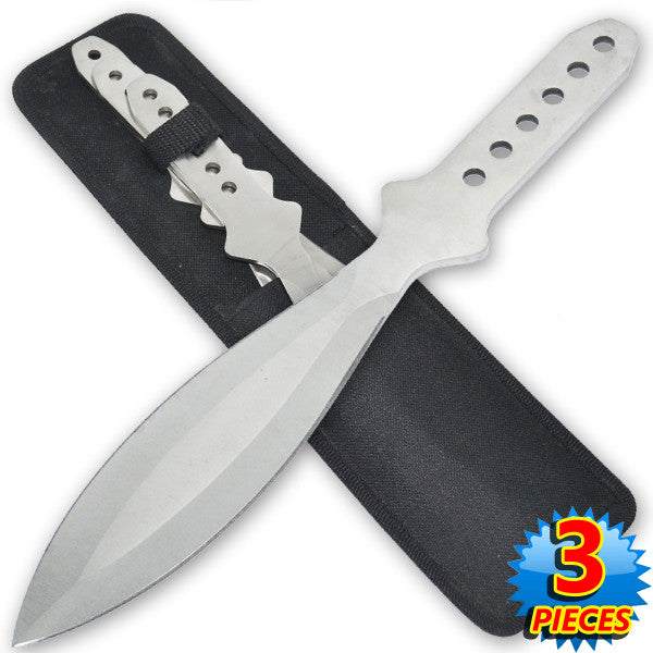 12 Inch 7.6 Oz Silver &#34;Tiger Thrower&#34; Throwing Knives (Set of 3), , Panther Trading Company- Panther Wholesale