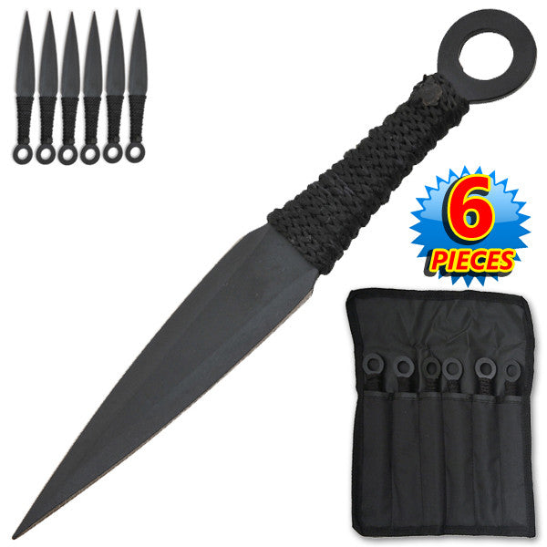Naruto Kunai Anime 6-PC Throwing Knife Set- Black – Panther Wholesale