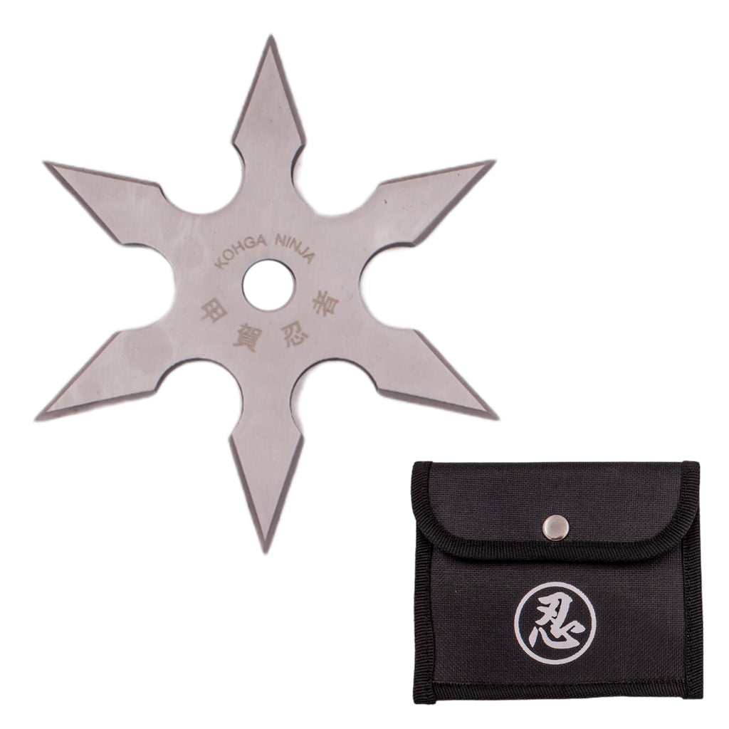 4 Inch 6 Point Throwing Star Ninja Shuriken 1 - Silver 2