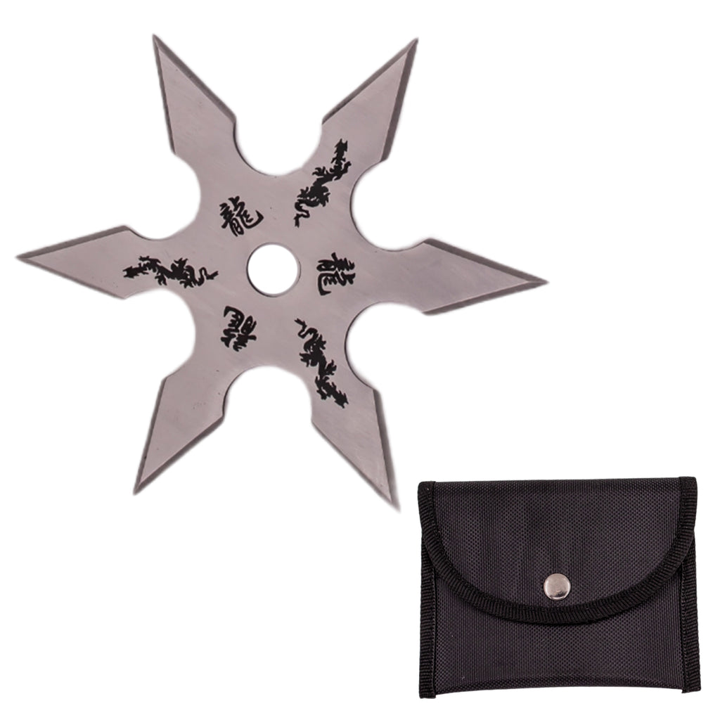 4 Inch 6 Point Throwing Star Ninja Shuriken 1 - Silver