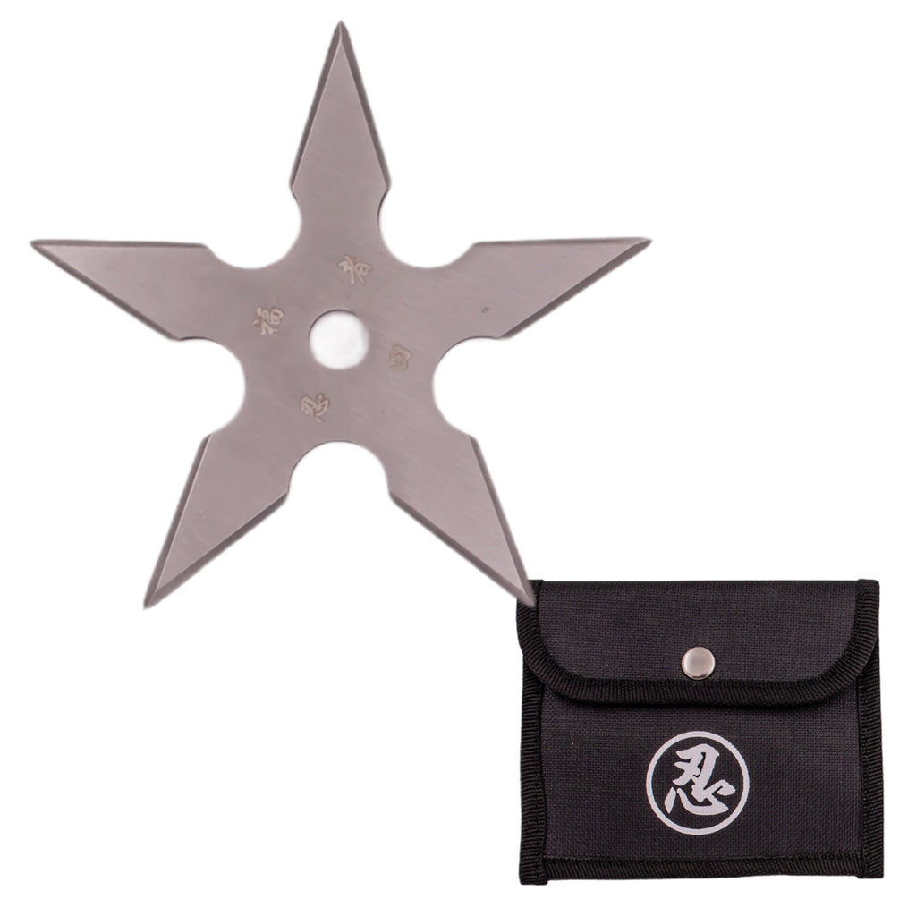 4 Inch 5 Point Throwing Star Ninja Shuriken - Silver