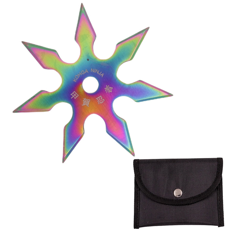 4 Inch 7 Point Throwing Star Ninja Shuriken - Rainbow