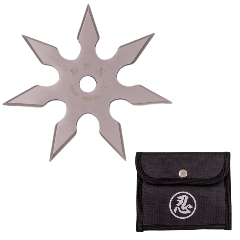 4 Inch 7 Point Throwing Star Ninja Shuriken - Silver