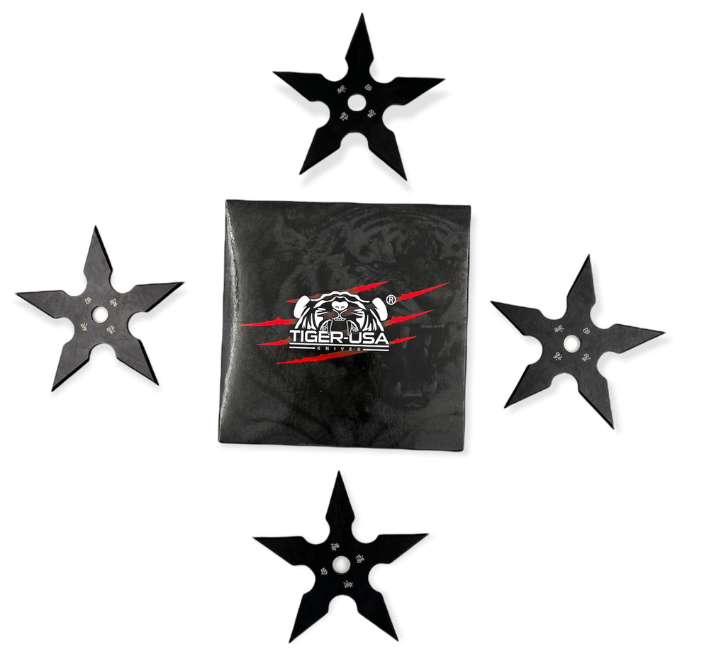 4 Inch 5 Point Throwing Star Ninja Shuriken BLACK