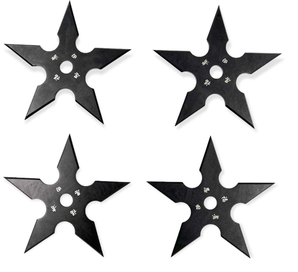 4 Inch 5 Point Throwing Star Ninja Shuriken BLACK