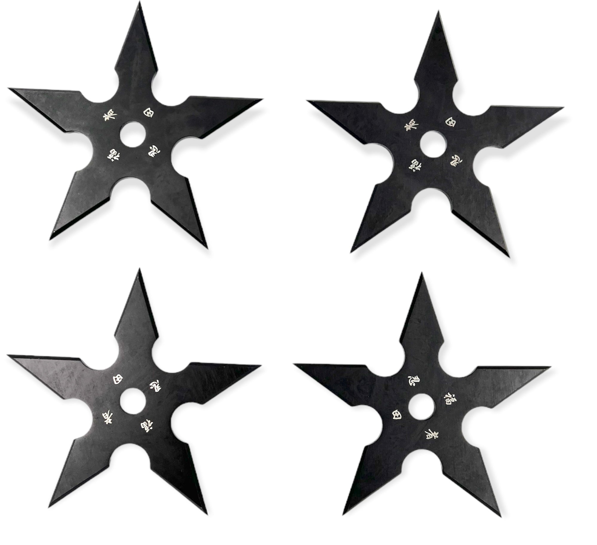 FORKED-BLADE BLACK NINJA STARS KM-FBBNS