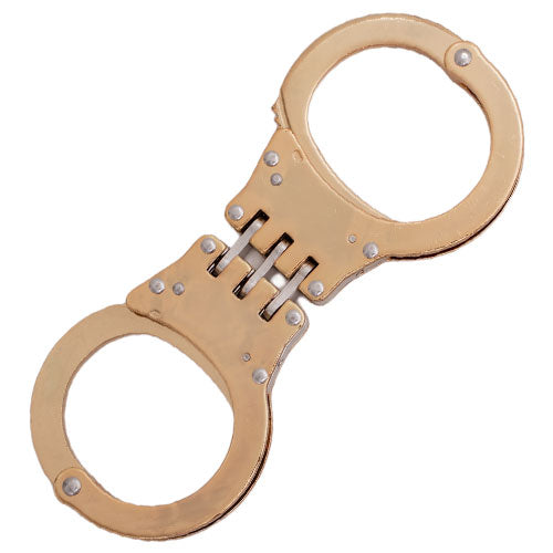 Hinged Solid Steel Handcuffs - Gold