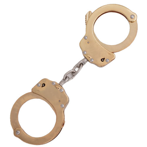 Chain Solid Steel Handcuffs - Gold