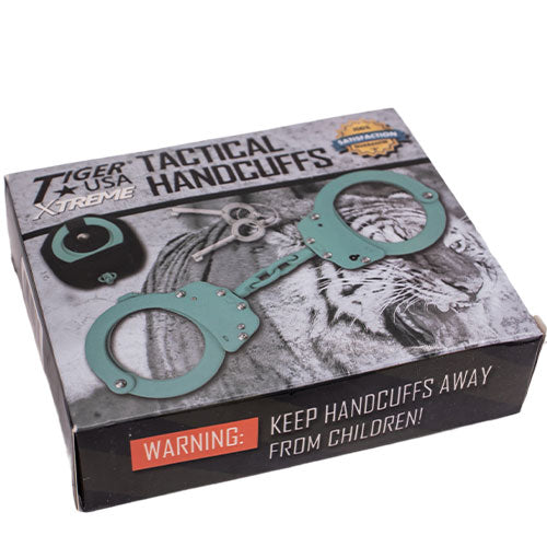 Chain Solid Steel Handcuffs - Teal